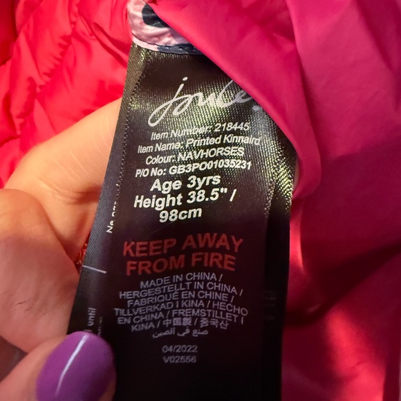 Joules Kinnaird Padded Waterproof Rain Jacket colorful Horse print 3 - Picture 4 of 8